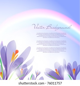 Vector background for design with spring flowers