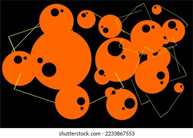 vector background design with a unique circle pattern and orange stripes