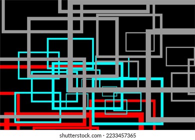 Vector background design with a unique pattern, a combination of bright colors and a grid line effect on a black background