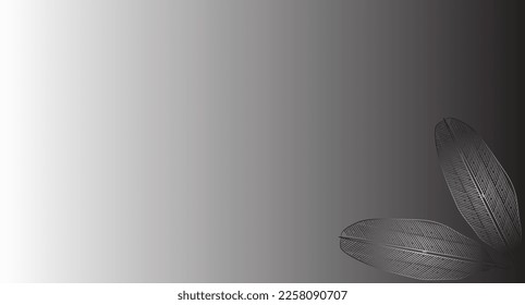 Vektorhintergrund, weiß-schwarze Farbe mit Farbverlauf-Verlauf der Blätter. eps