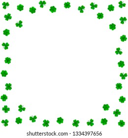 Vector background with detailed realistic three-leaf and four-leaf shamrocks. St. Patriсk's day design elements. Gradient mesh.    