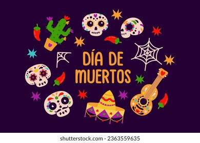 vector background for dia de muertos celebration