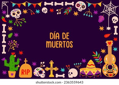 vector background for dia de muertos celebration