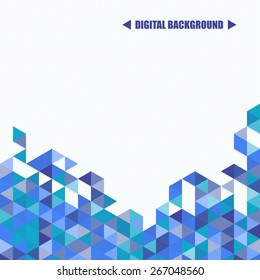 Vector background of different color chaotic triangles