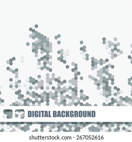 Vector background of different color chaotic hexagons