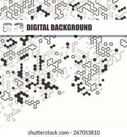 Vector background of different color chaotic hexagons