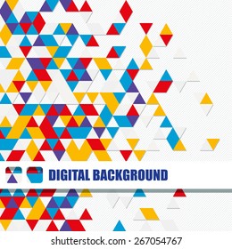 Vector background of different color chaotic triangles