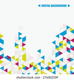 Vector background of different color chaotic triangles