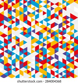 Vector background of different color chaotic triangles