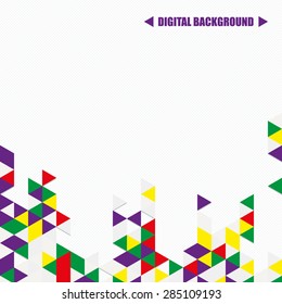 Vector background of different color chaotic triangles