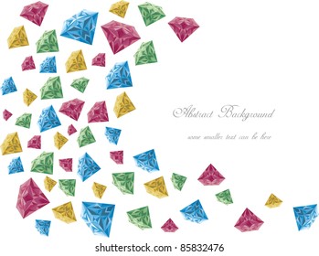 vector background with different color jewels and place for your text