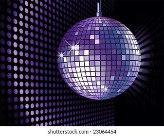 vector background with disco ball