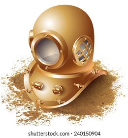 Vector background with a diving helmet