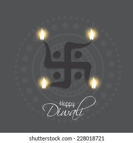Vector background for Diwali with Stylish lamp