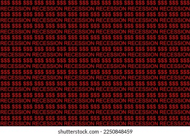 Vector background with dollar sign and inscription recession, weakening dollar, world economic crisis and decline in purchasing power