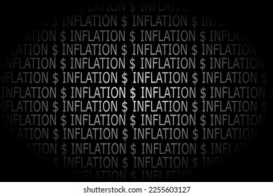 Antecedentes de vectores con signo de dólar e inflación de inscripciones, dólar debilitado, crisis económica mundial y disminución del poder adquisitivo