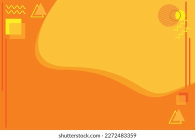 Fondo vectorial con colores dominantes naranja y amarillo. Diseño único con hermosas variaciones de memphis para medios impresos y digitales.