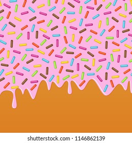 vector background with donut pink glaze