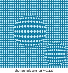 Vector background with dots with fish eye effect
