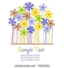 Vector background with dotted flowers