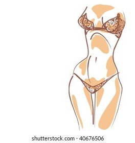 VECTOR Background with drawing of the beautiful woman
