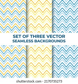 Vector background drawn by hand from blue and yellow lines on a white background