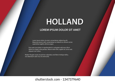 Vector background with Dutch colors and free grey space for your text, Dutch flag, Made in Holland, Dutch icon and symbol