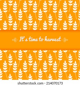 Vector background with ears of wheat and central space for text