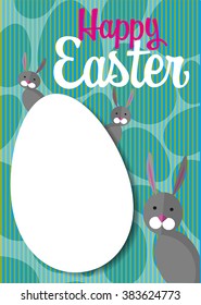 Vector background with easter bunny and egg