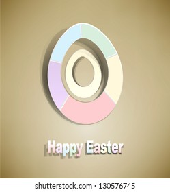 Vector background with Easter egg 3d