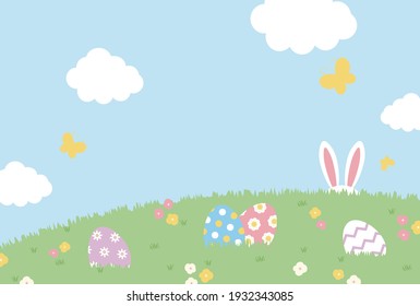 vector background with easter illustrations for banners, cards, flyers, social media wallpapers, etc.