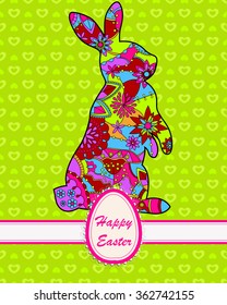 Vector background with easter rabbit