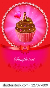 ?Ã?Â¡upcake. Vector background. Easy to edit. Perfect for invitations or announcements.