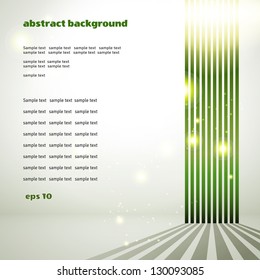 Vector background with elements of ecological design. Green lines, sunlight and shade. There are a lot of space for your text.