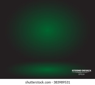 Vector Background - Empty Green with Black vignette Studio well use as background.