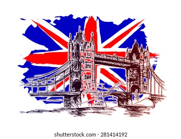 Vector background with England motive