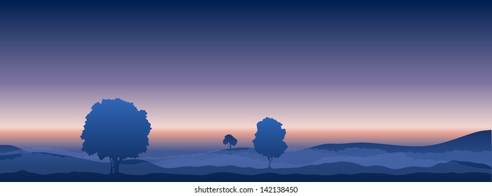 Vector background evening  landscape