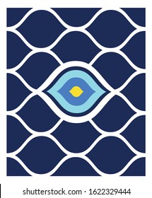 Vector background of evil eye - Turkish amulet. Pattern, background. Grunge hand drawn Turkish evil eye. Mandala greek evil eye. Symbol of protection in Turkey, Greese, Cyprus. Amulet from evil eye. 