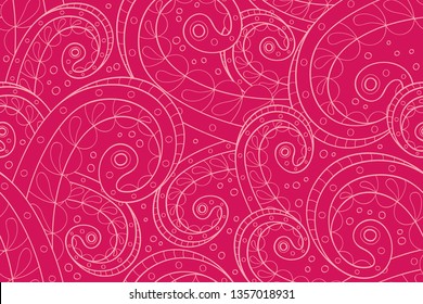 Vector background for fabric, textile, wallpaper, posters, gift wrapping paper, napkins, tablecloths. Seamless pattern in Ethnic style. Floral ornament for your design. Indian floral ornament.