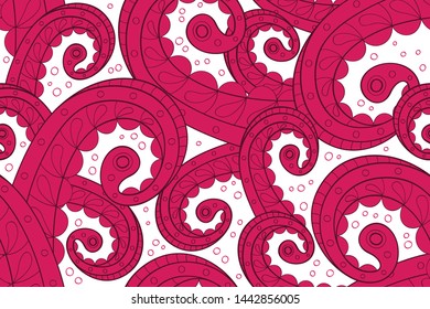Vector background for fabric, textile, wallpaper, posters, gift wrapping paper, napkins, tablecloths. Seamless pattern in Ethnic style. Floral ornament for your design. 