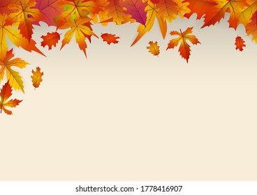 Vector background with falling autumn leaves.