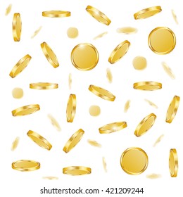 Vector background with falling gold coins