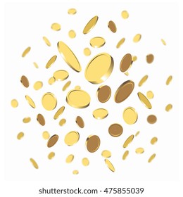 Vector background with falling gold coins