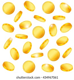 Vector background with falling golden coins