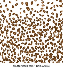 Vector background with falling grains of coffee