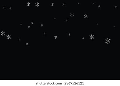 vector background of falling snow on dark background