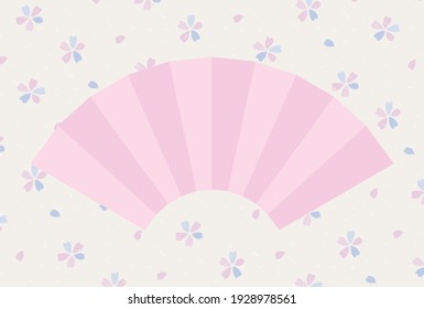 vector background with a fan and sakura pattern for banners, cards, flyers, social media wallpapers, etc.