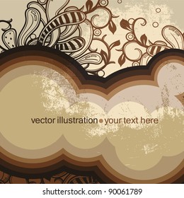 vector background with fantasy plants in a retro style. eps10