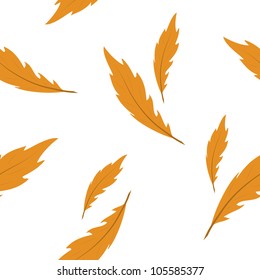 Vector background with feathers, seamless pattern