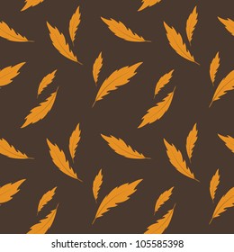 Vector background with feathers, seamless pattern